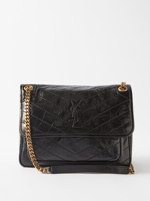 Medium Niki Leather Shoulder Bag in Black - Saint Laurent