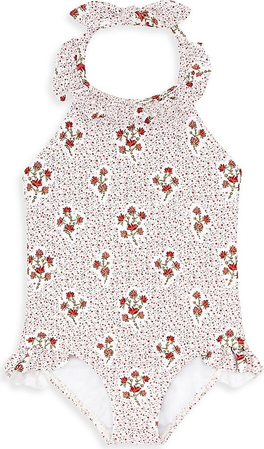 Minnow Swim Little Girl's & Girl's Floral Halterneck OnePiece Swimsuit