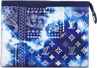 blue monogram bandana