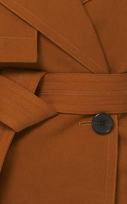 Vince Cropped Belted Linen-Cotton Jacket