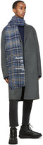 Thumbnail for your product : Acne Studios Blue & Beige Checked Logo Scarf