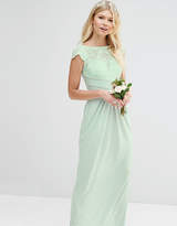 Thumbnail for your product : ASOS Petite Wedding Lace Top Pleated Maxi Dress