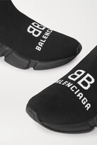 Thumbnail for your product : Balenciaga Speed Lt Logo-jacquard Stretch-knit High-top Sneakers - Black