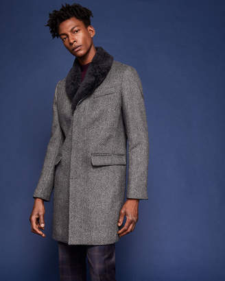Ted Baker LUSH Herringbone wool overcoat