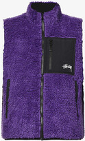 Thumbnail for your product : Stussy Logo-embroidered high-neck faux-fur gilet