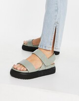 Thumbnail for your product : ASOS DESIGN Fetch chunky padded sandals in sage green