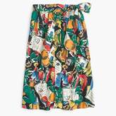 Thumbnail for your product : J.Crew Petite A-line button-up skirt in postcard print