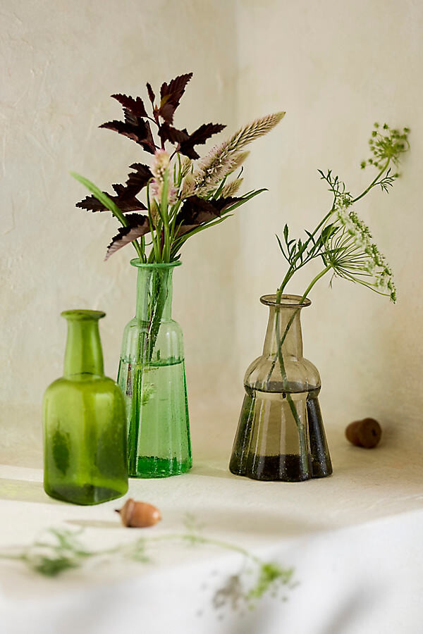 Verdant Recycled Glass Bud Vases