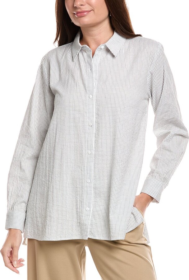 Eileen Fisher Classic Collar Silk Shirt