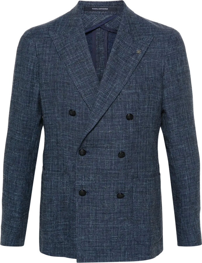 Tagliatore Peak-Lapels Double-Breasted Blazer