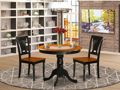 Rosalind Wheeler Gabilan 3 - Piece Rubberwood Solid Wood Dining Set