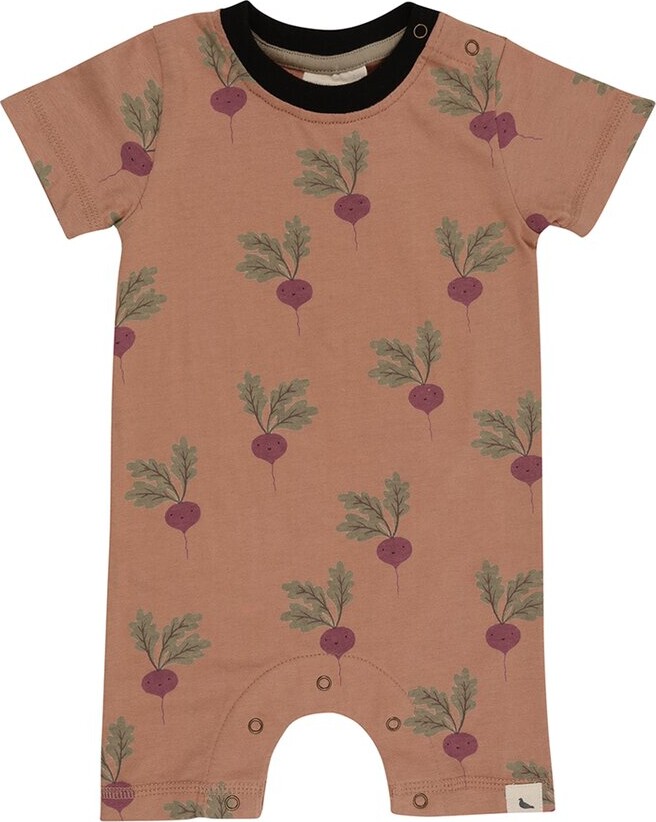 Turtle Dove London Turtledove London Beetroot Print Baby Romper