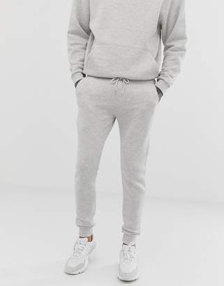 ASOS Design DESIGN oversized tracksuit with hoodie in light gray marl