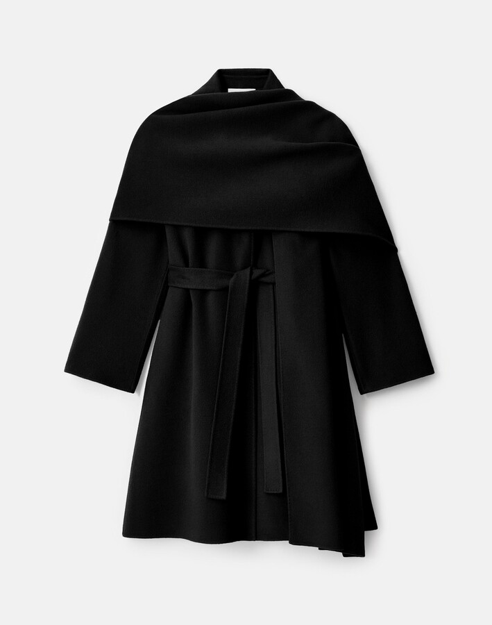 Lafayette 148 New York Wool Cashmere Double Face Oversized Coat Detachable Poncho