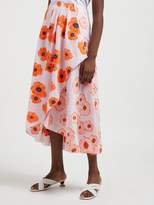 Thumbnail for your product : Vika Gazinskaya Draped Floral Fil-coupe Crepe Midi Skirt - Womens - Pink Multi