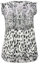 Thumbnail for your product : M&Co Plus animal print frill blouse
