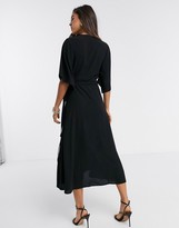 Thumbnail for your product : Liquorish kimono sleeve midi dress in black