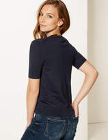 Thumbnail for your product : Marks and Spencer Round Neck Short Sleeve Jumper