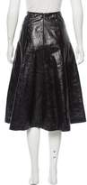 Thumbnail for your product : Theyskens' Theory Leather Knee-Length Skirt