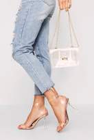 Thumbnail for your product : boohoo Clear Strappy Flared Heeled Sandals