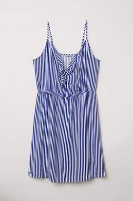 H&M H & M+ Tie-detail Dress - Blue/white striped - Women