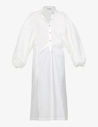 Acne Studios Dolina side-split cotton-blend midi dress
