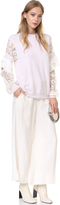 Thumbnail for your product : Clu Pleat Trimmed Lace Sleeve Pullover