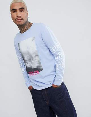 ASOS DESIGN relaxed long sleeve t-shirt with photographic and sleeve print