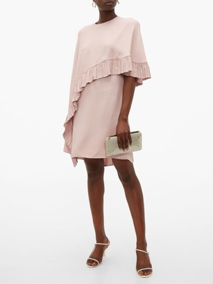 Valentino Asymmetric-cape Crepe Mini Dress - Pink