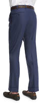 Thumbnail for your product : Brioni Micro-Tic Flat-Front Trousers, Navy