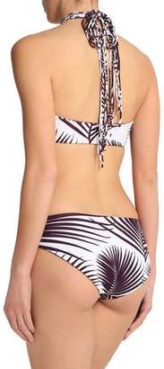 Mikoh Lattice-trimmed Printed Bikini Top