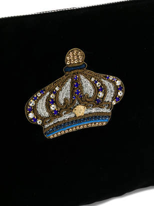 Versace embroidered Crown clutch