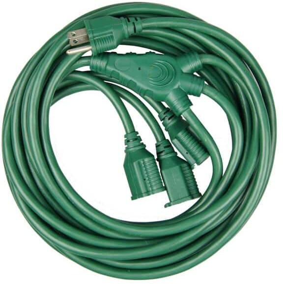 28 ft. 16/3 3-Outlet Multi-Directional Outdoor Extension Cord
