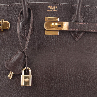 Hermes Birkin Handbag Chocolate Chevre de Coromandel with Gold