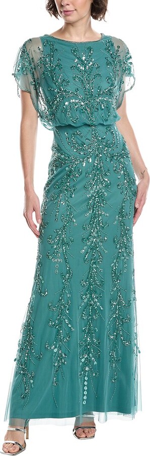 Adrianna Papell Beaded Mesh Gown