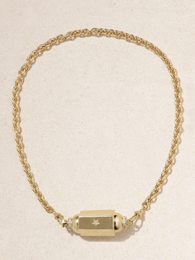 Marie Lichtenberg Jumbo Locket 18-karat Gold Diamond Necklace