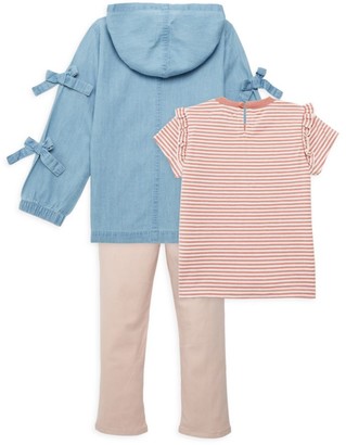 7 For All Mankind Baby's & Little Girl's Three-Piece Denim Jacket, Tee & Pants Set