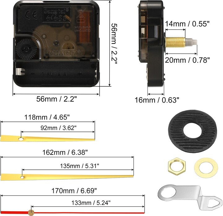 Unique Bargains Clock Mechanism Replacement, 2Set Quartz Clock