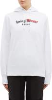 Thumbnail for your product : Sacai 'Spring Winter' slogan logo print zip outseam hoodie
