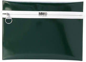 MM6 MAISON MARGIELA logo strap flat clutch