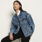 sandro denim jacket with rhinestone fringe