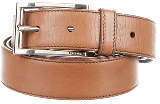 Prada Silver-Tone Leather Belt
