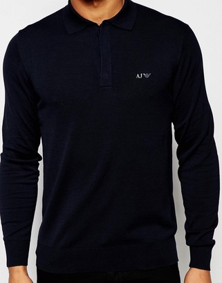 Armani Jeans Knitted Polo Shirt with Logo