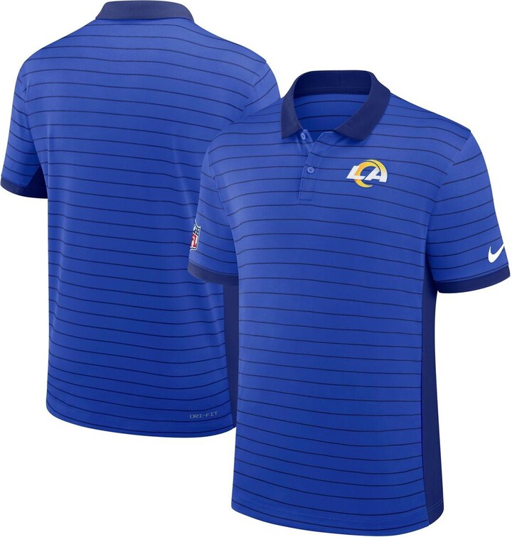 Nike Men's Royal Los Angeles Rams Sideline Victory Stripe Performance Polo Shirt
