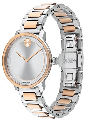 Movado BOLD Frosted-Dial Two-Tone Stainless Steel Bracelet Watch
