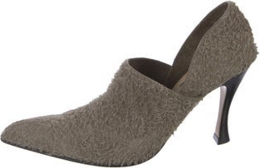 Loewe Suede Mules Green Pointed-Toes Includes Dust Bag Size not listed, estimated from measurements.