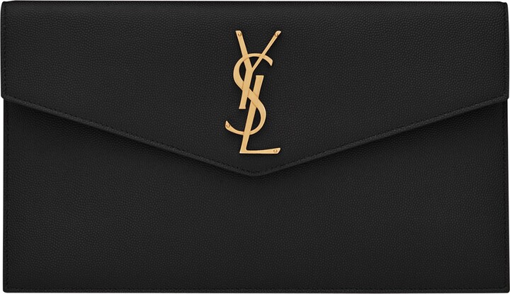 Saint Laurent Leather Uptown Clutch Bag