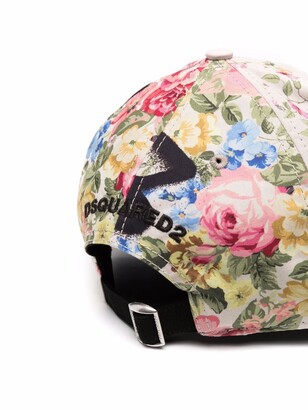DSQUARED2 Floral-Print Cotton Cap