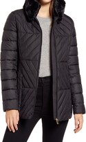 Thumbnail for your product : Via Spiga Water Resistant Faux Fur Collar Puffer Coat