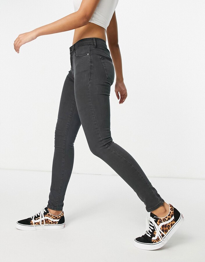 Topshop leigh jean in black wash - ShopStyle